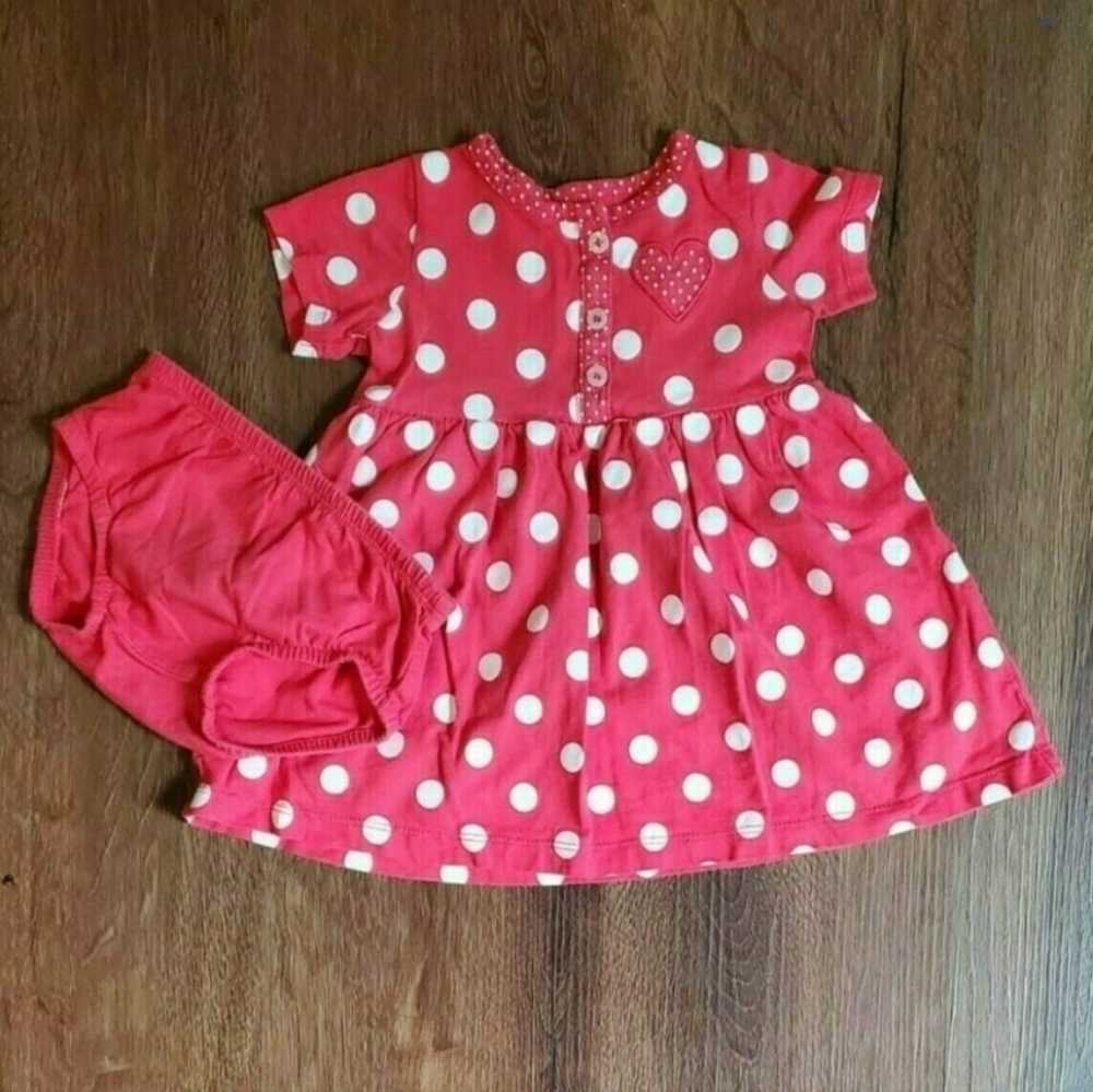 Carter's Baby polka dots dress red & white 9 months